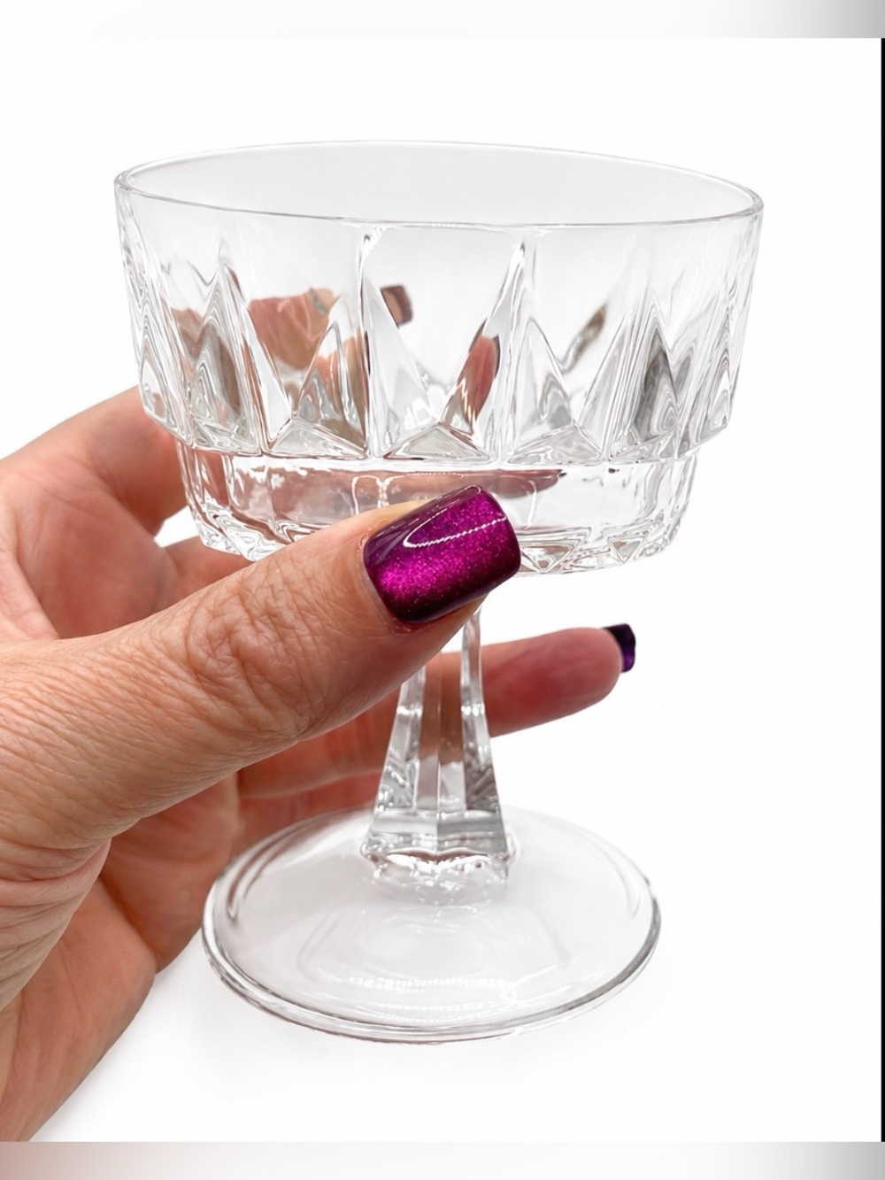 Arcoroc Prestige de France Artic Champagne Sherbet Crystal Glasses